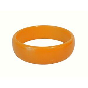 Vintage Bakelite Bracelet Honey With Butterscotch Marbling Retro Bangle